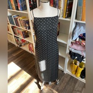 American Eagle 90s Style Floral Midi Dress with Peekaboo Back, Size Large